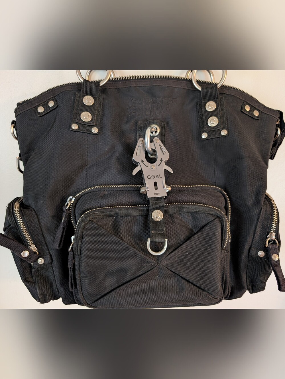 Vintage George Gina & Lucy GGL NewPort Moxie Multipocket Bag Black - Picture 2 of 12
